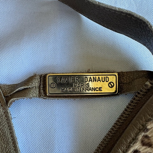 Vintage Xavier Danaud Leopard Faux Fur Leather Sling Bag Made in France - Picture 8 of 11